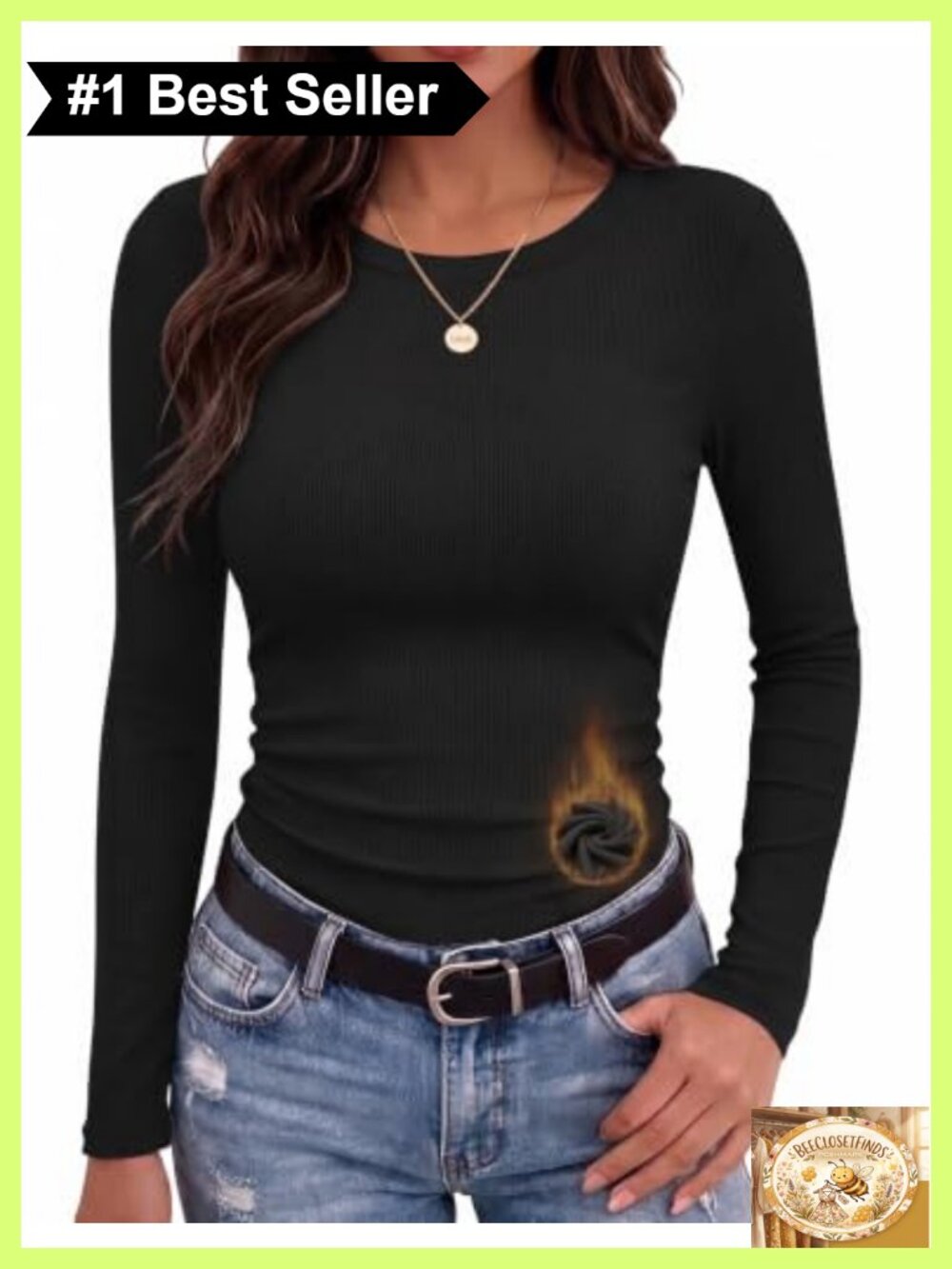 Zeagoo Women's Long Sleeve Thermal Crewneck T-Shirt Stretch Slim Fit Top